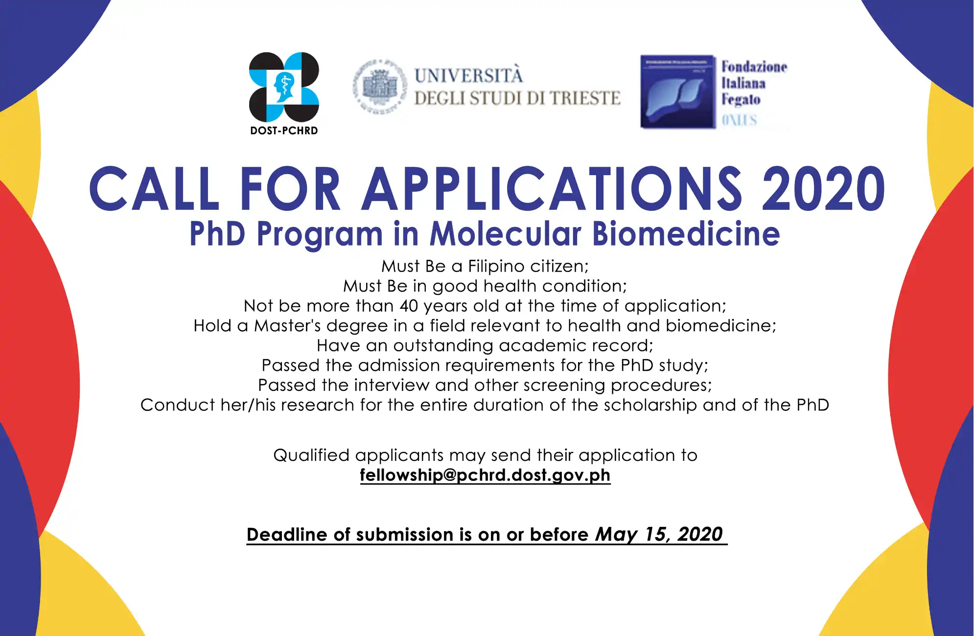 2020 Call for Applications PhD Program in Molecular Biomedicine Image 1