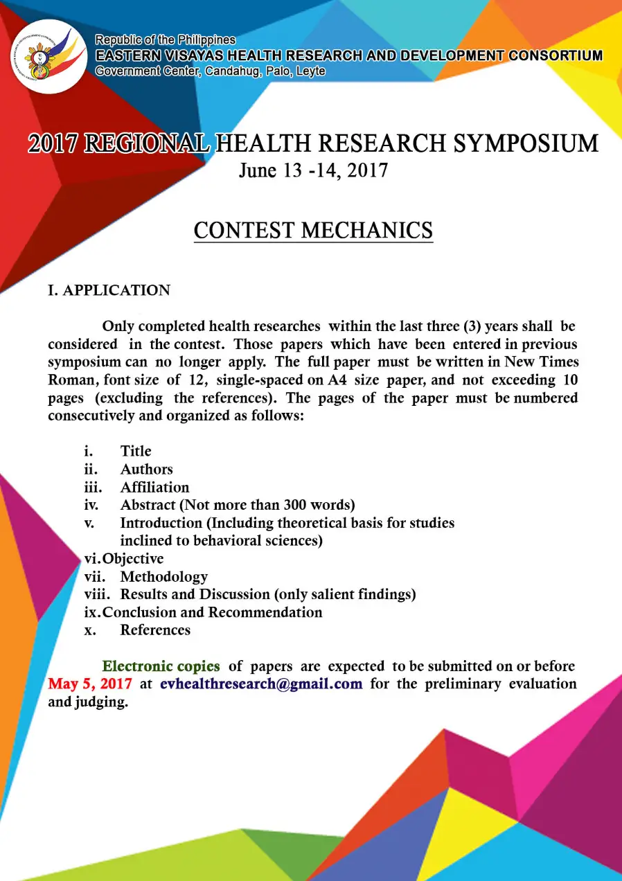 Calling for Entries for 2017 Regional Health Research Symposium Image 1