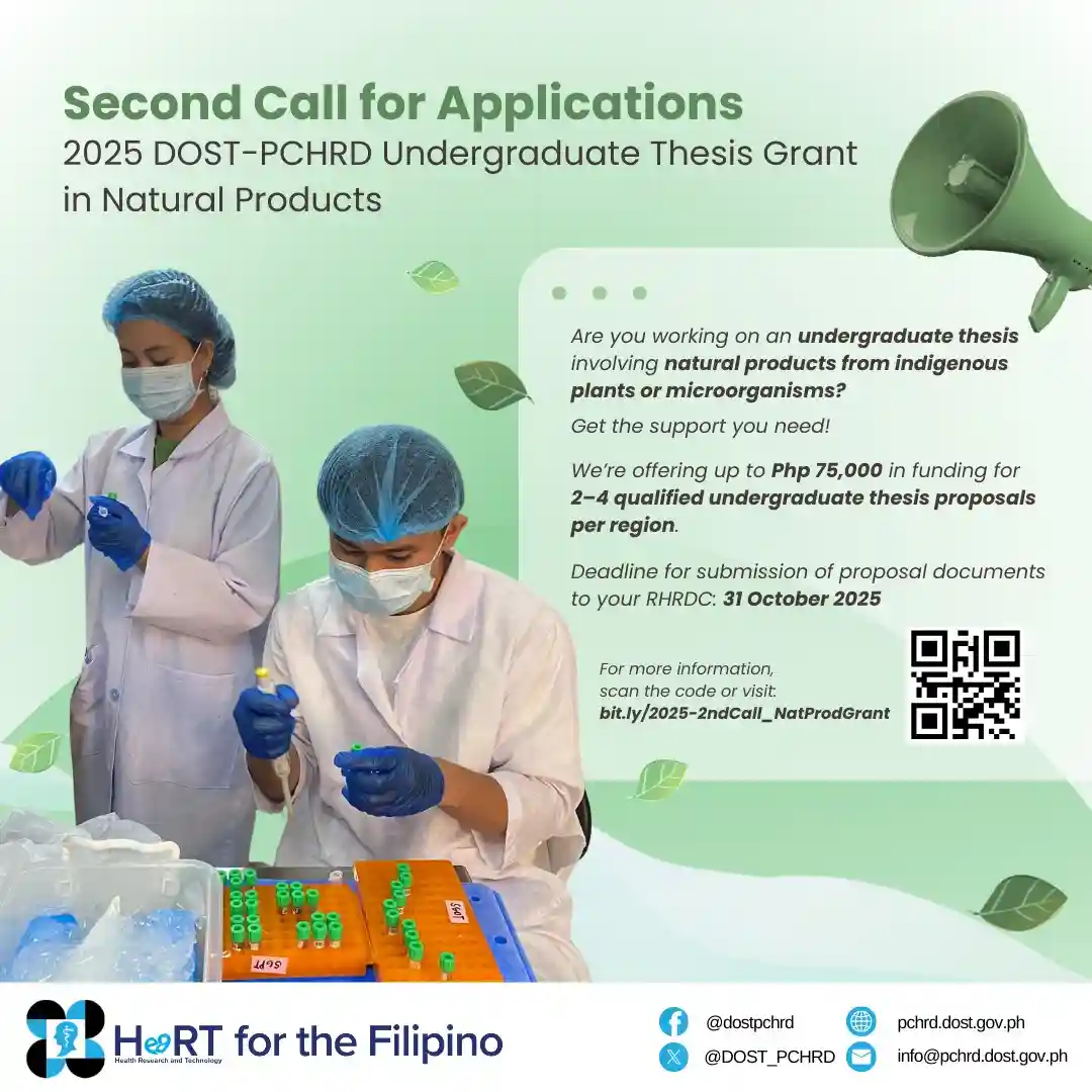 DOST-PCHRD Undergraduate Thesis Grant in Natural Products Image 1