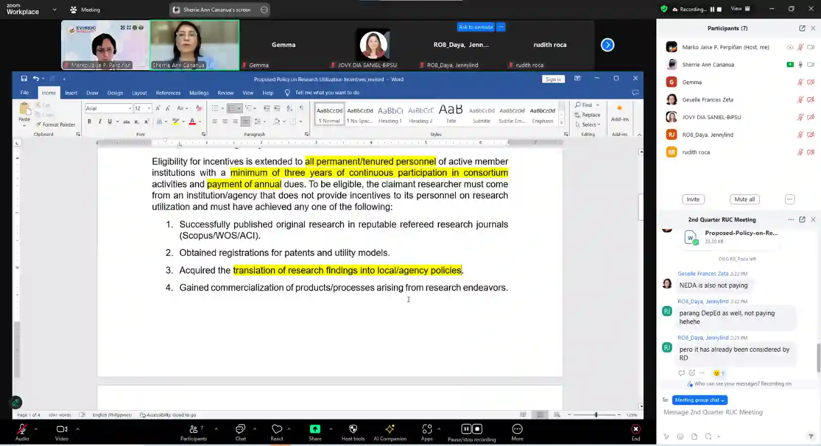 EVHRDC-RUC Advances Research Utilization and Policy Initiatives Image 2