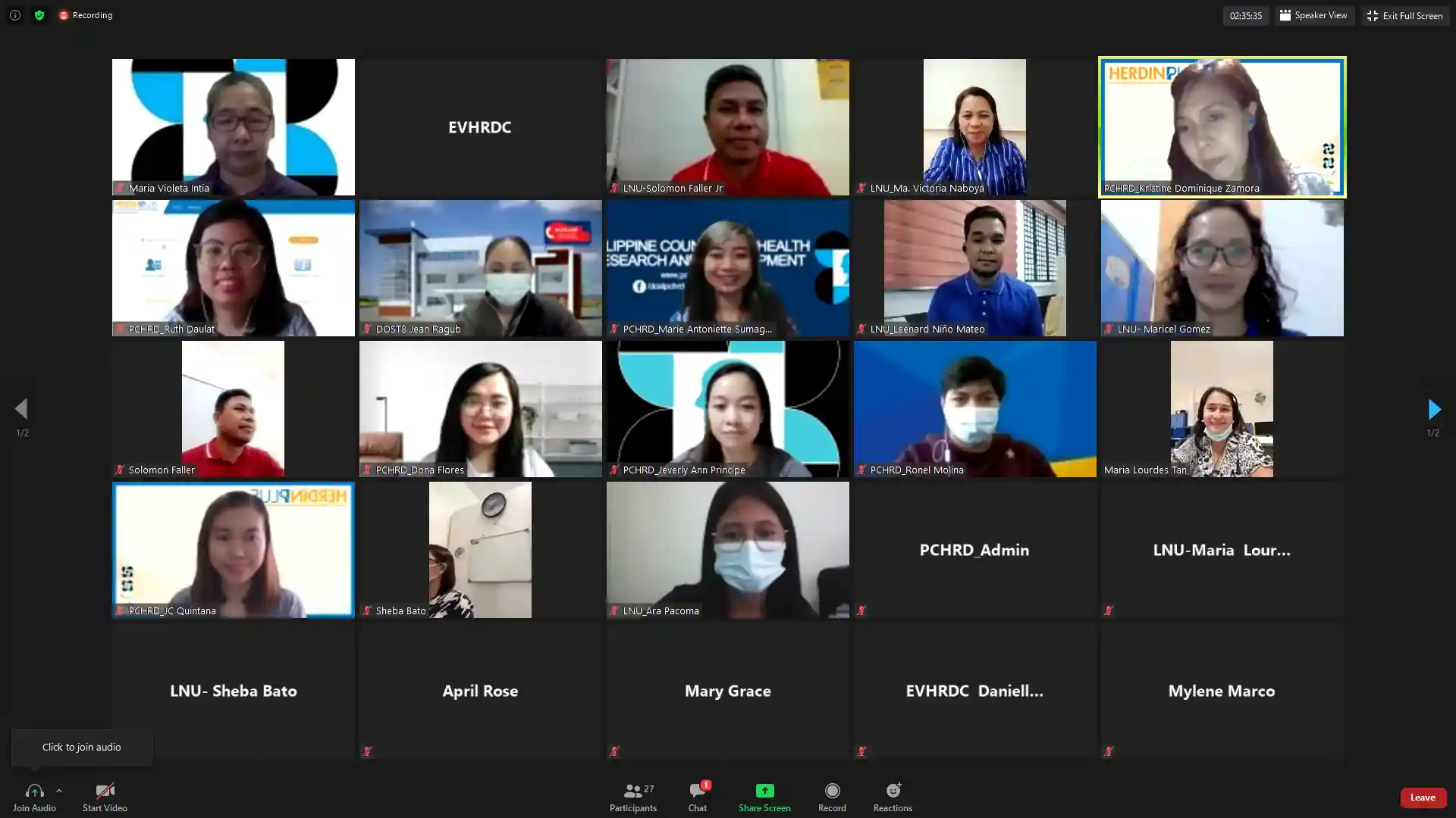 PCHRD conducts HERDIN PLUS Online Learning to EVHRDC member-HEIs Image 3