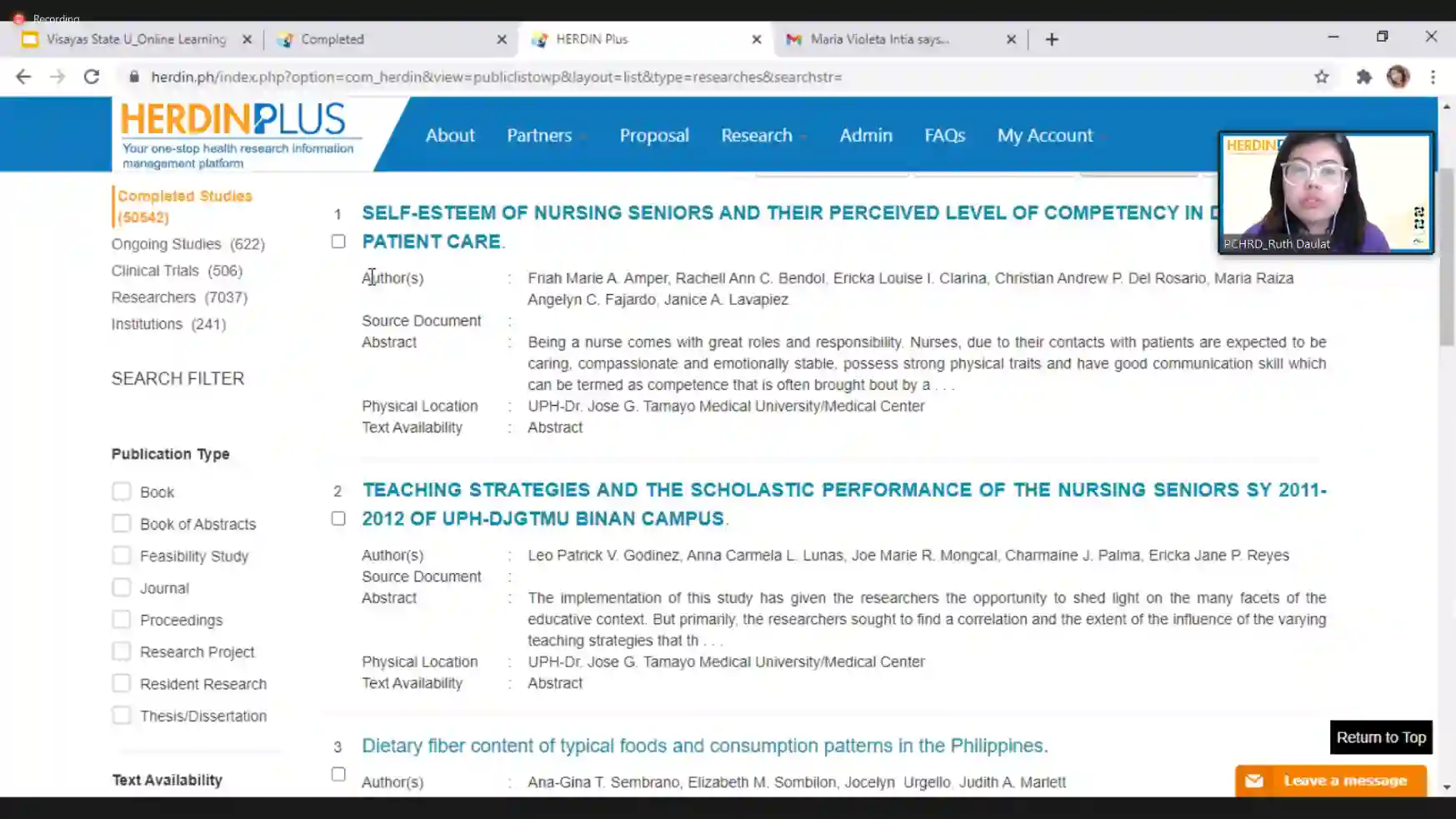 PCHRD conducts HERDIN PLUS Online Learning to EVHRDC member-HEIs Image 9